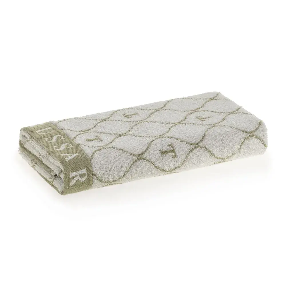 Toalha de Rosto 540g/m² em Jacquard Speciale Branca / Pistacchio