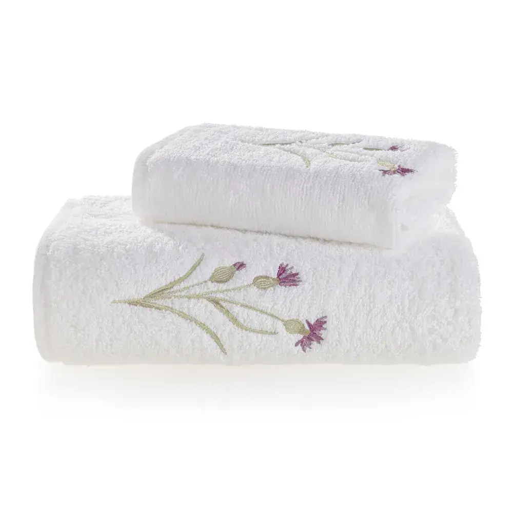 Jogo de Lavabo e Rosto Bordado 100% Algodão 500g/m² Villa Giulia