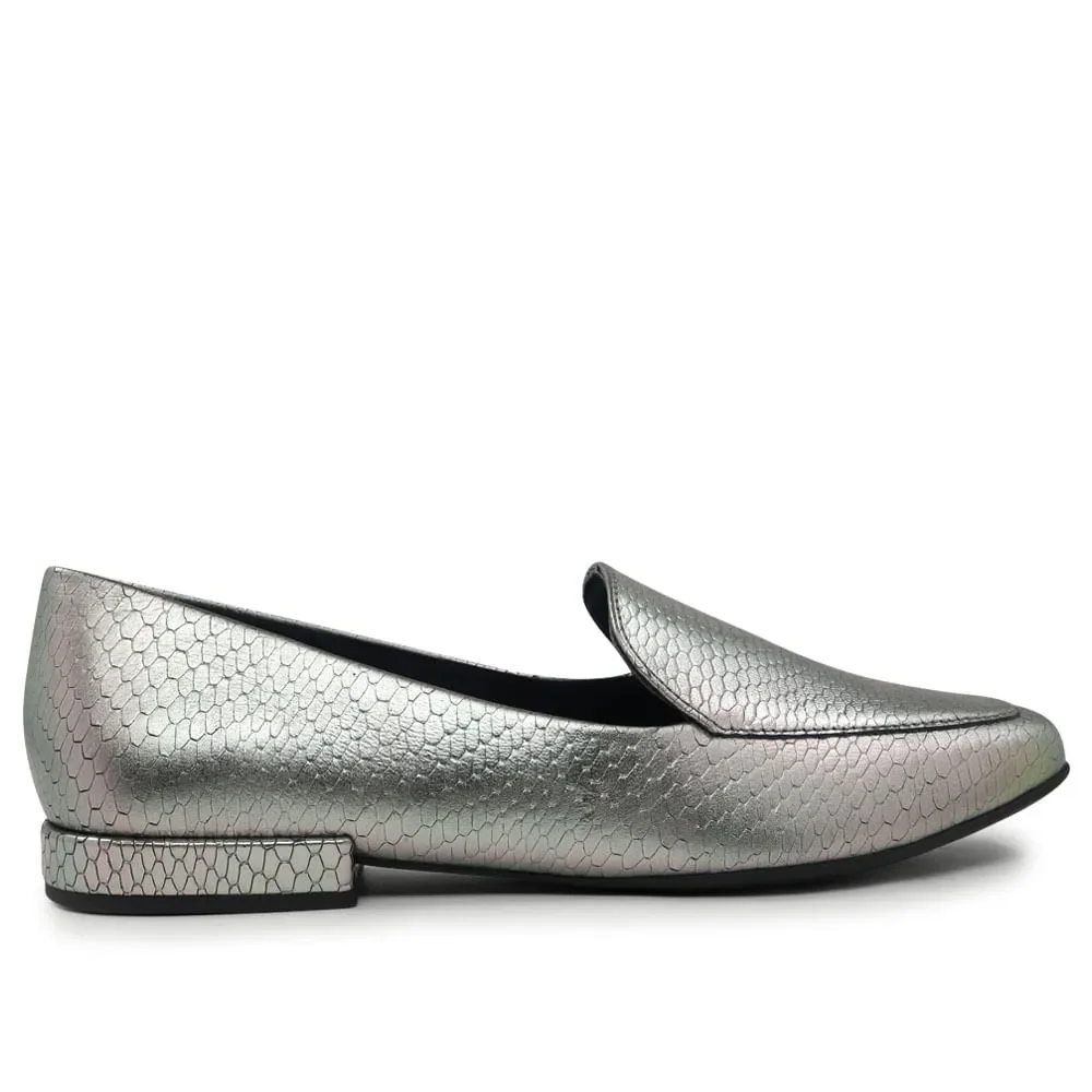 Slipper Couro Metalizado Aço — imagem 1