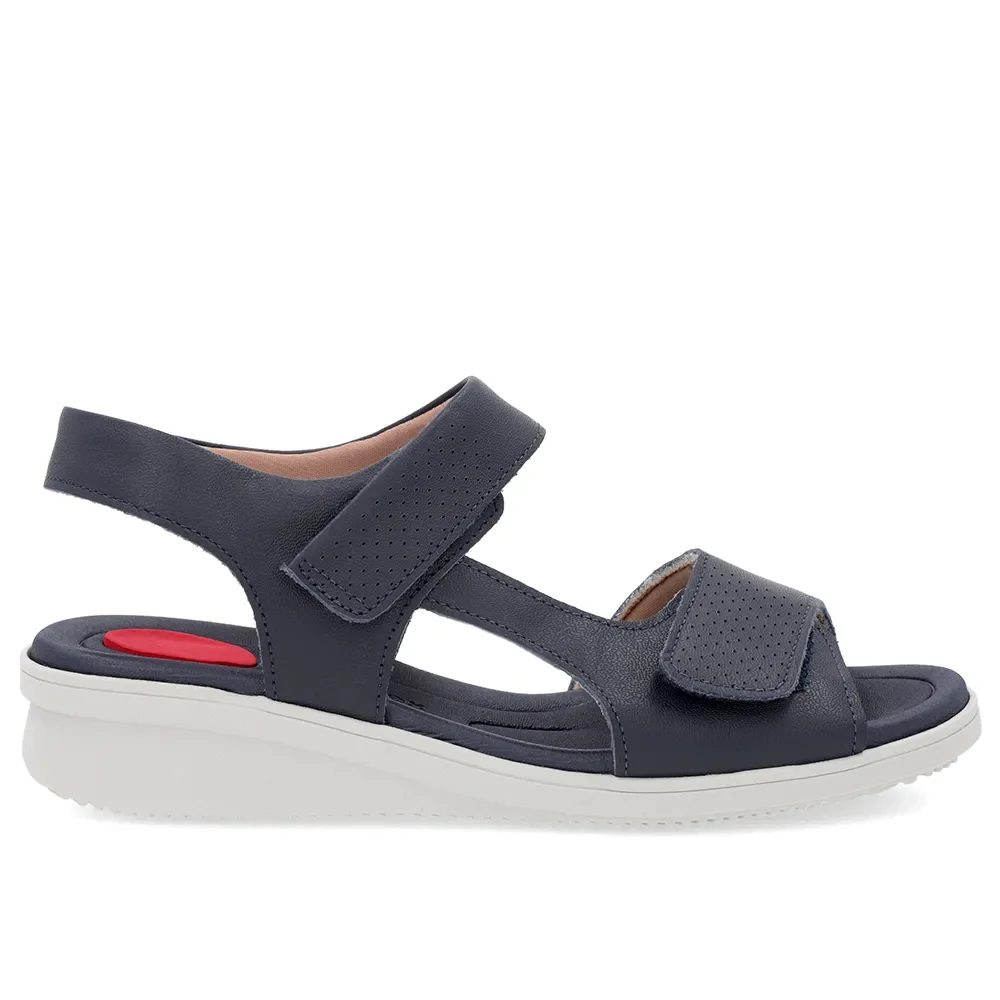 Sandália Plataforma Couro Azul Fecho-Flex — imagem 1