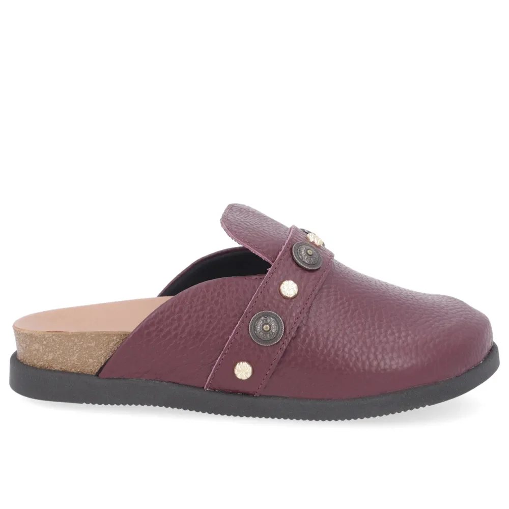 Mule Roxo Bico Redondo Enfeites — imagem 1