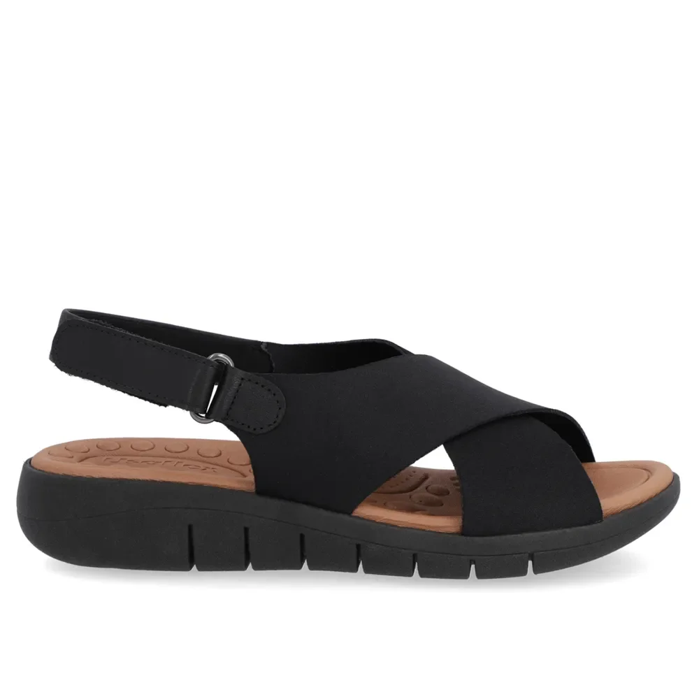 Sandália Plataforma Couro Preto Fecho-Flex — imagem 1