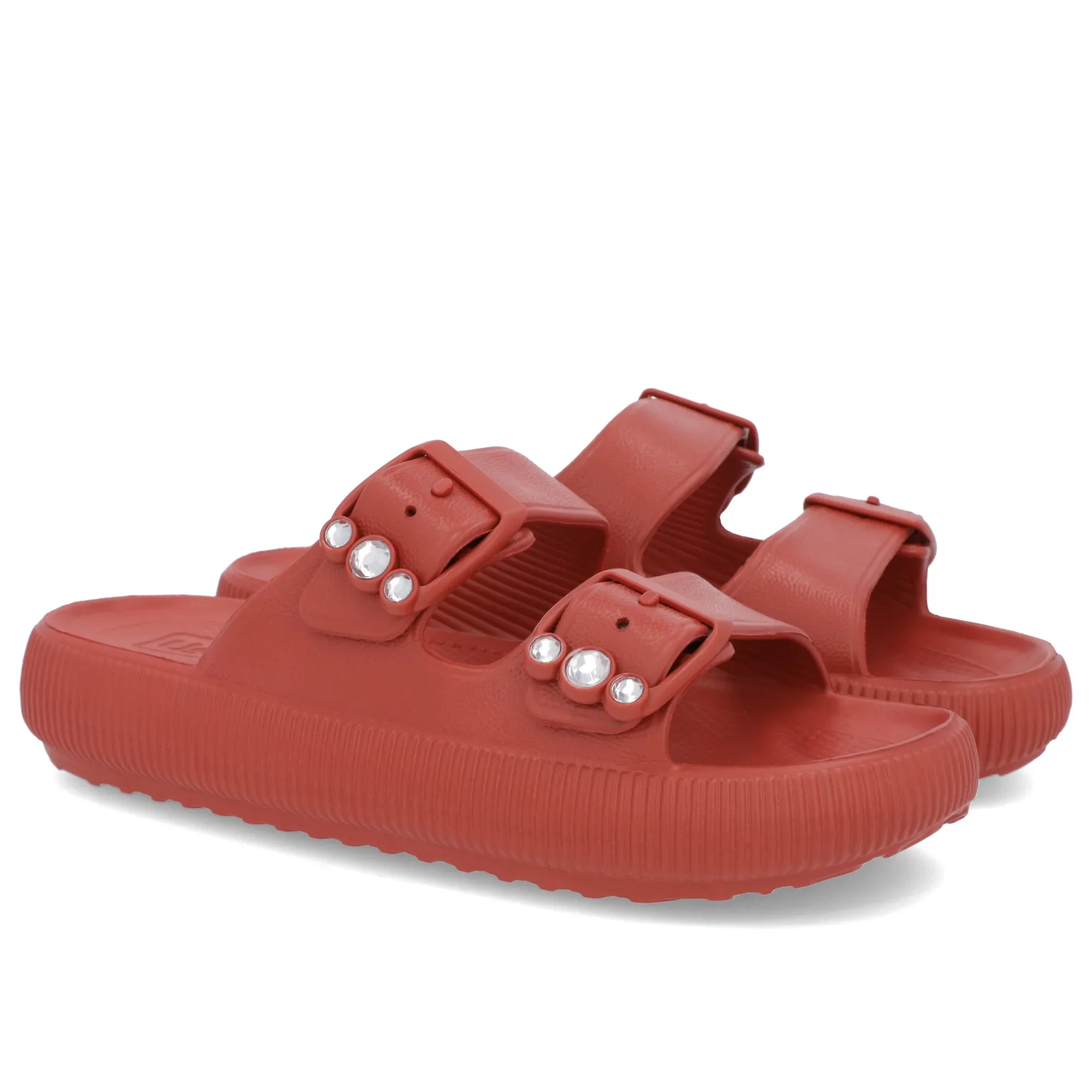 Slide Plataforma Poofy Marrom Eva Fivela Brilho — imagem 1