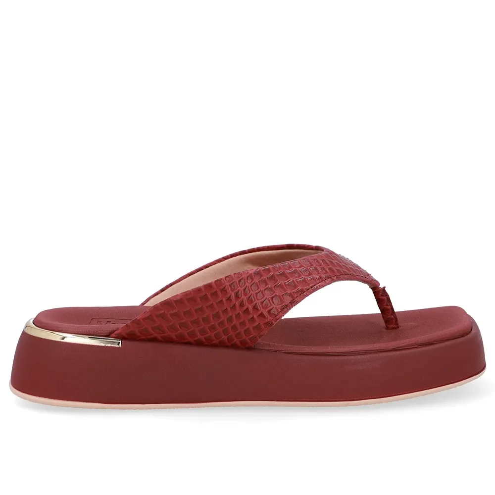 Chinelo Plataforma Couro Vermelho — imagem 1