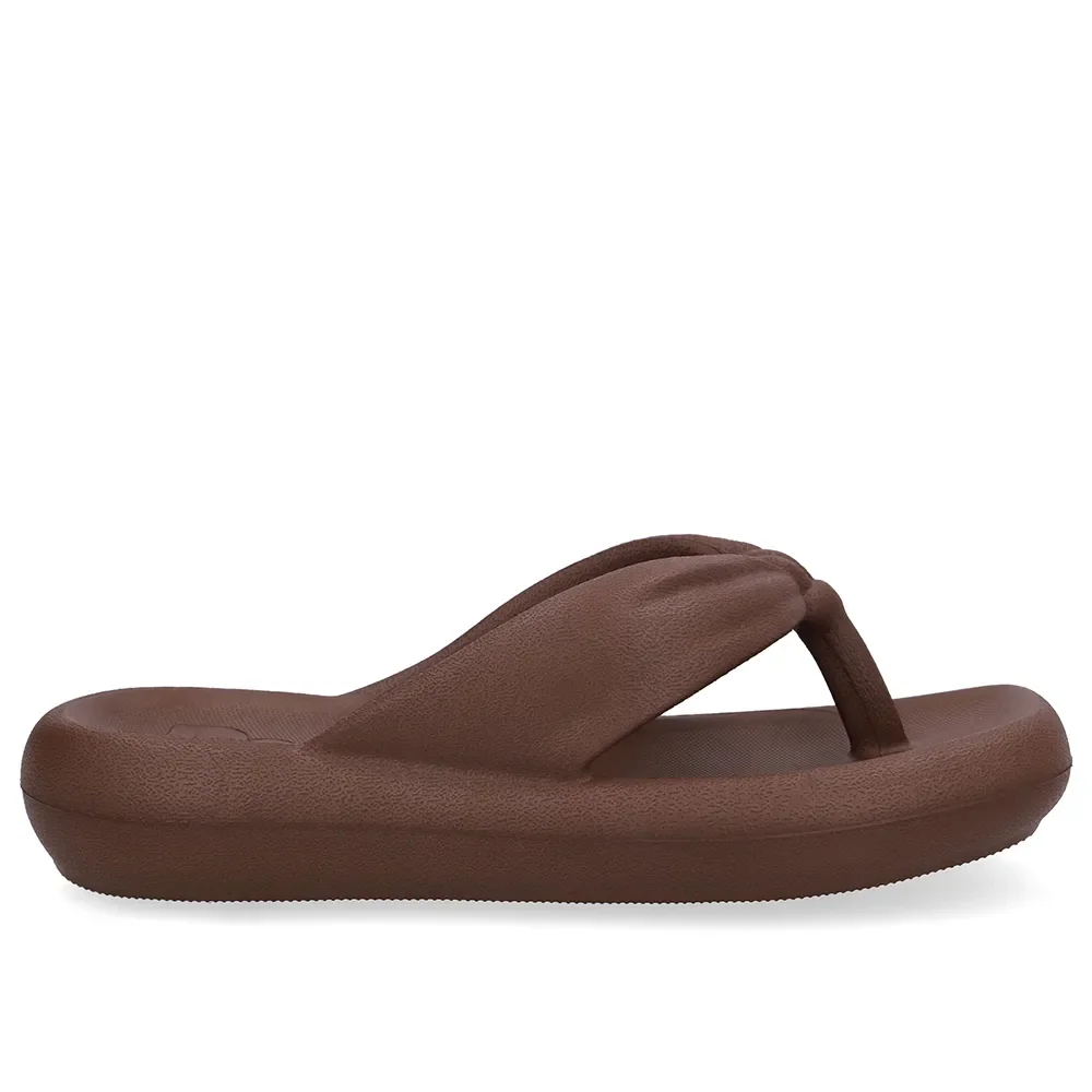 Chinelo Marrom Poofy Bico Quadrado Eva — imagem 1