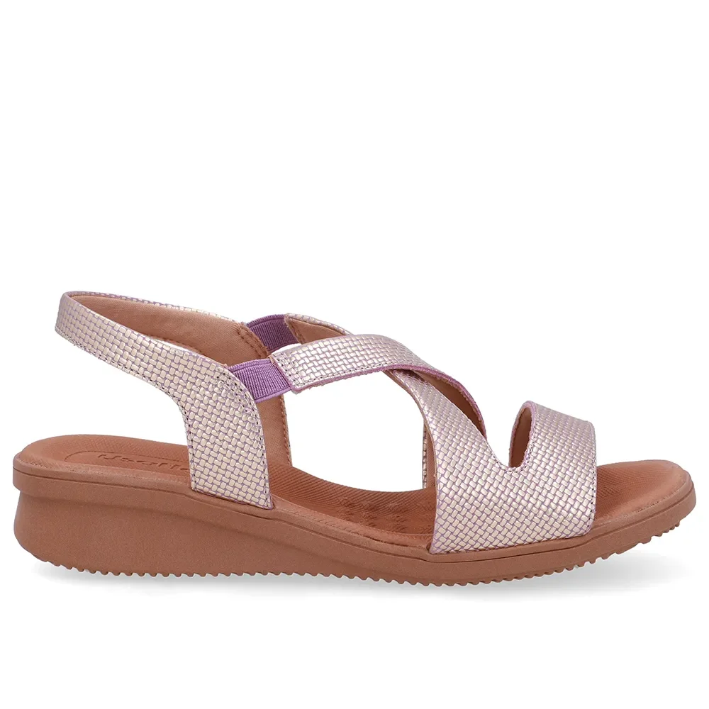 Sandália Plataforma Couro Roxo — imagem 1