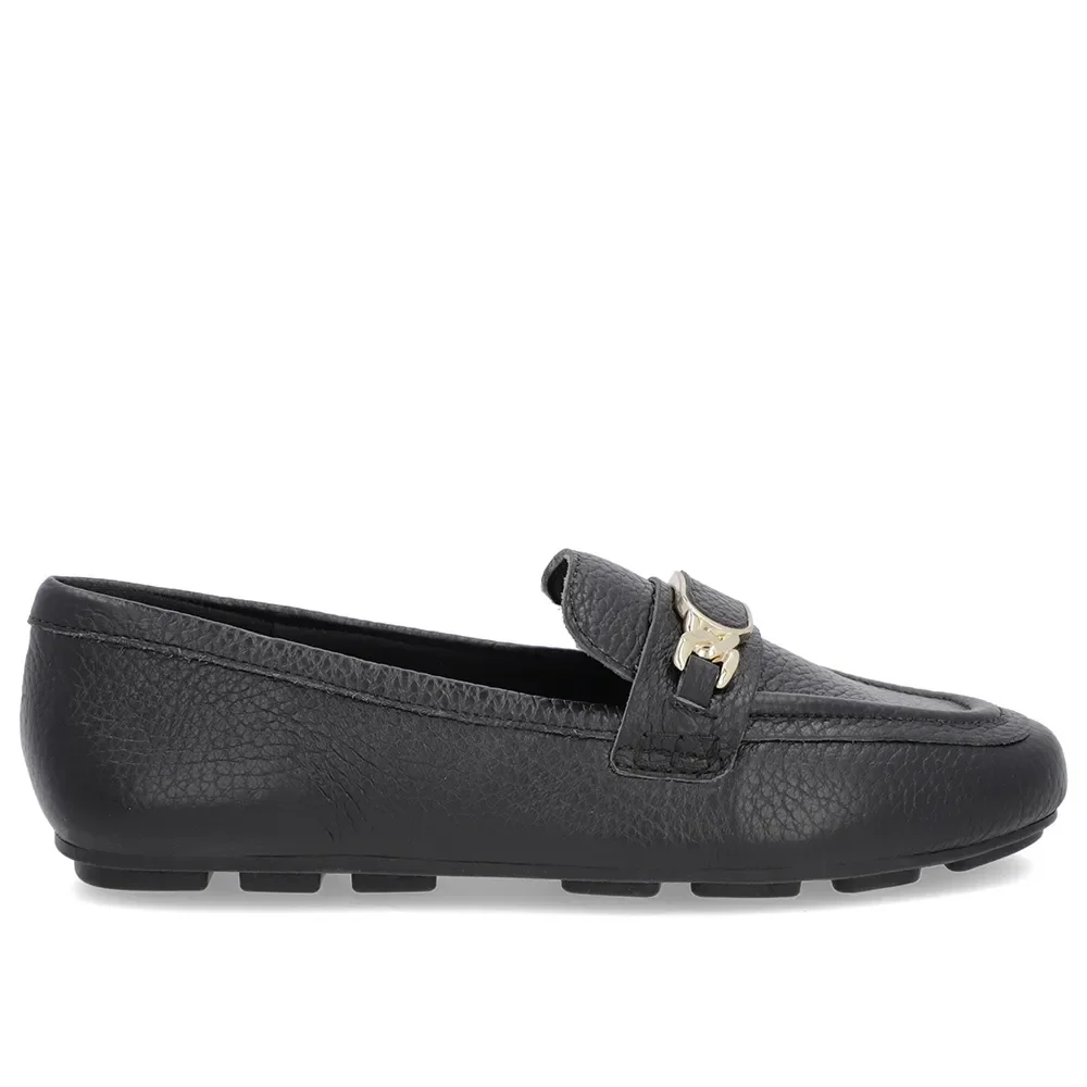 Loafer Preto Couro Textura Bridão — imagem 1