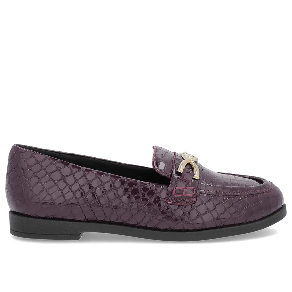 Mocassim Verniz Croco Roxo Tira Bridão — imagem 1