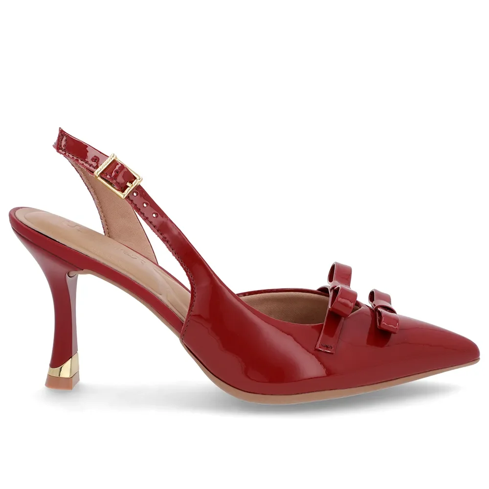 Slingback Vermelho Laço Verniz — imagem 1