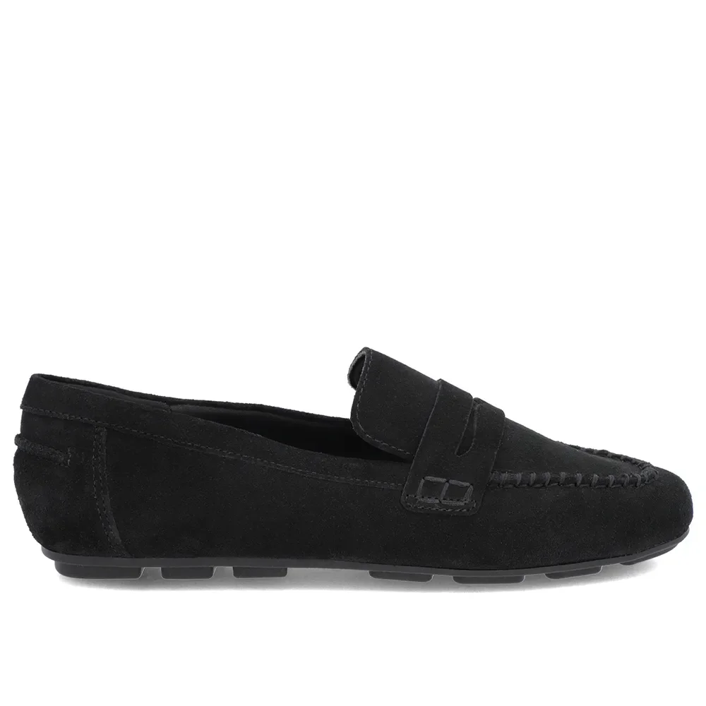 Loafer Preto Couro Camurça Costuras — imagem 1