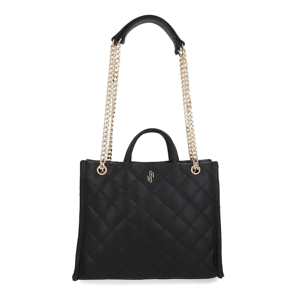 Bolsa Shopper Couro Metalassê Preto — imagem 1