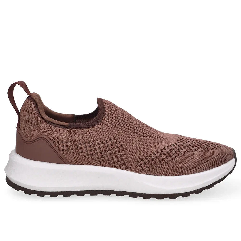 Tênis Slip On Tricot Marrom — imagem 1