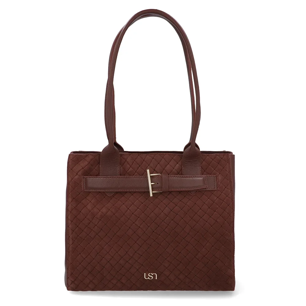 Bolsa Shopper Couro Camurça Matelassê Vermelha — imagem 1