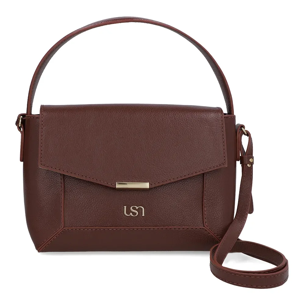 Bolsa Tote Couro Vermelha Alça Mão — imagem 1