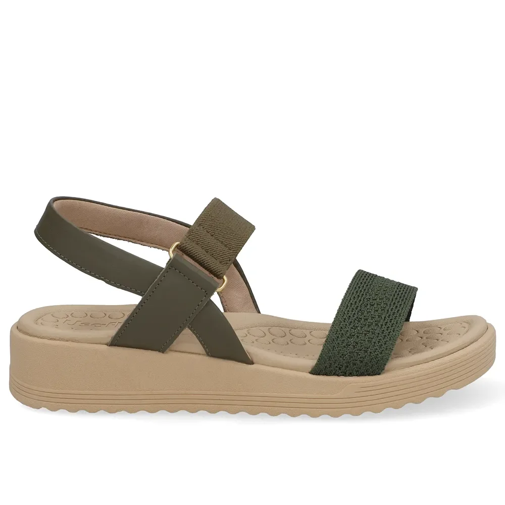 Sandália Salto Plataforma Tricot Verde Elástico — imagem 1