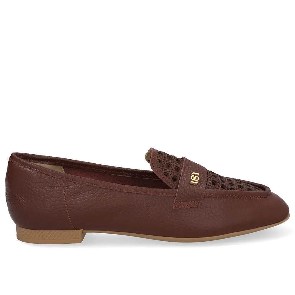 Loafer Couro Vermelho Recortes Laser — imagem 1