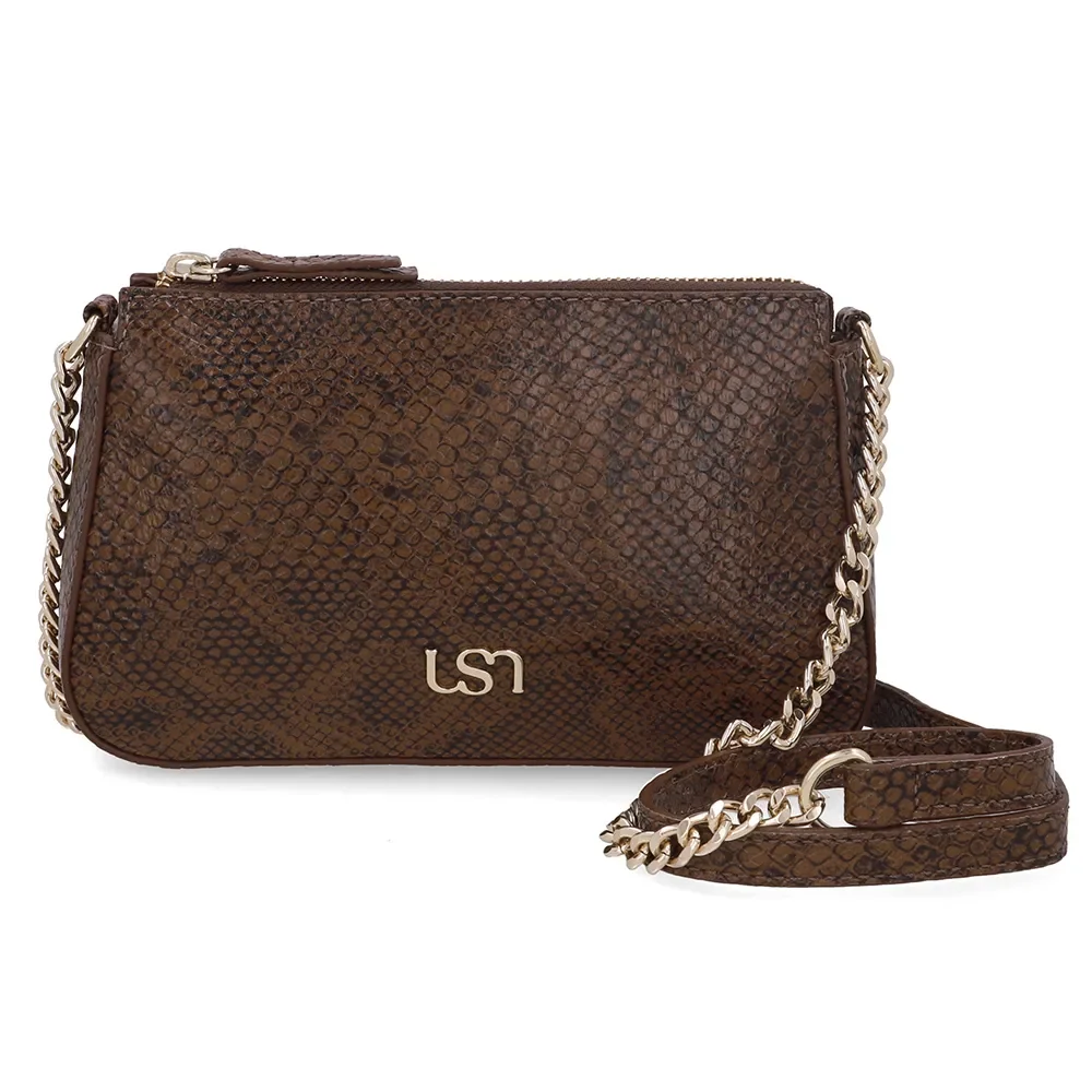 Bolsa Tiracolo Snake Marrom — imagem 1