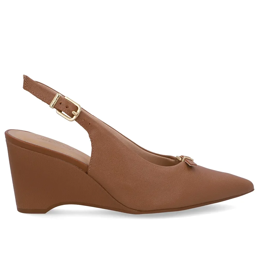 Scarpin Couro Marrom Tira — imagem 1