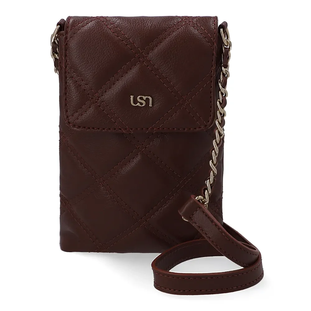 Bolsa Porta Celular Couro Vermelha Matelassê — imagem 1