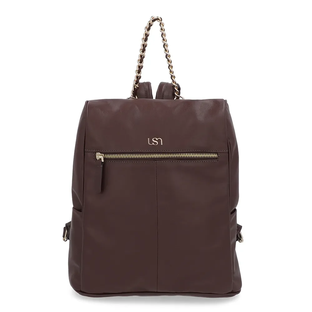 Mochila Couro Marrom Pinhão — imagem 1