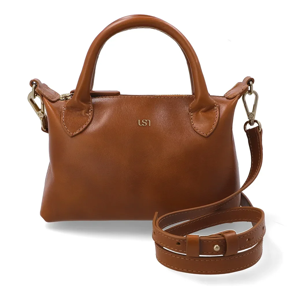 Bolsa Tote Couro Marrom Avelã Básica — imagem 1