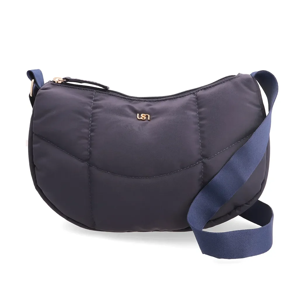 Bolsa Tiracolo Nylon Azul Matelassê — imagem 1