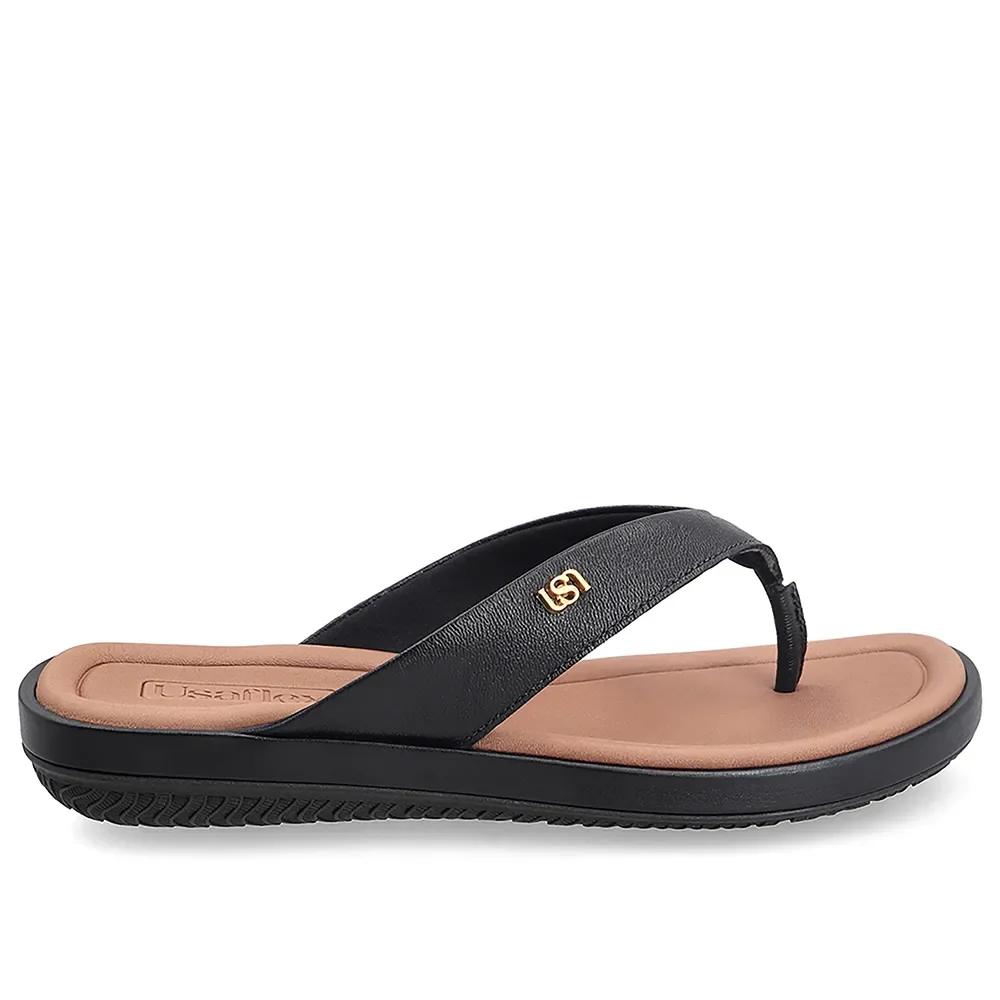 Chinelo Em Couro Preto — imagem 1