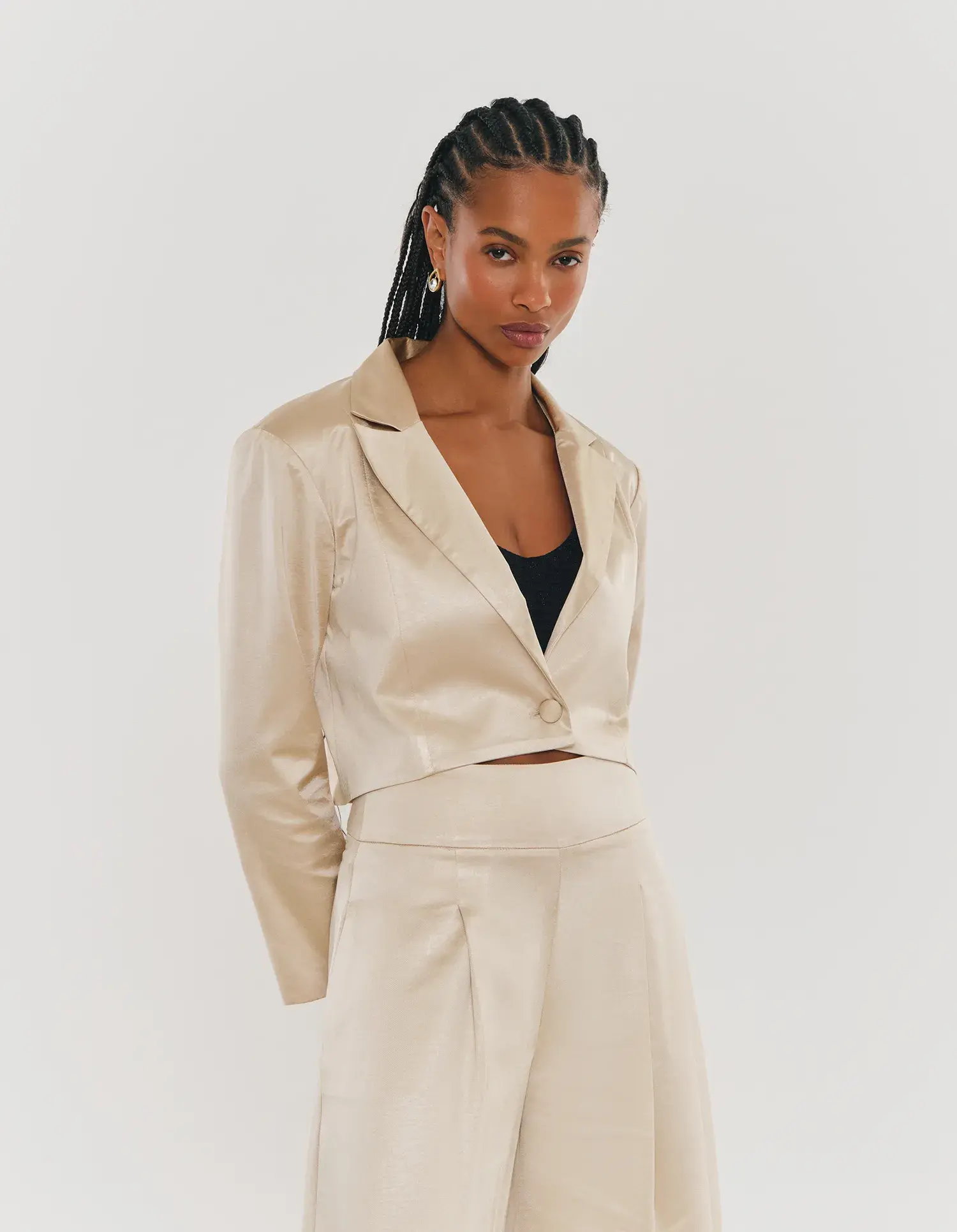 Blazer Curto Alfaiataria - Dourado