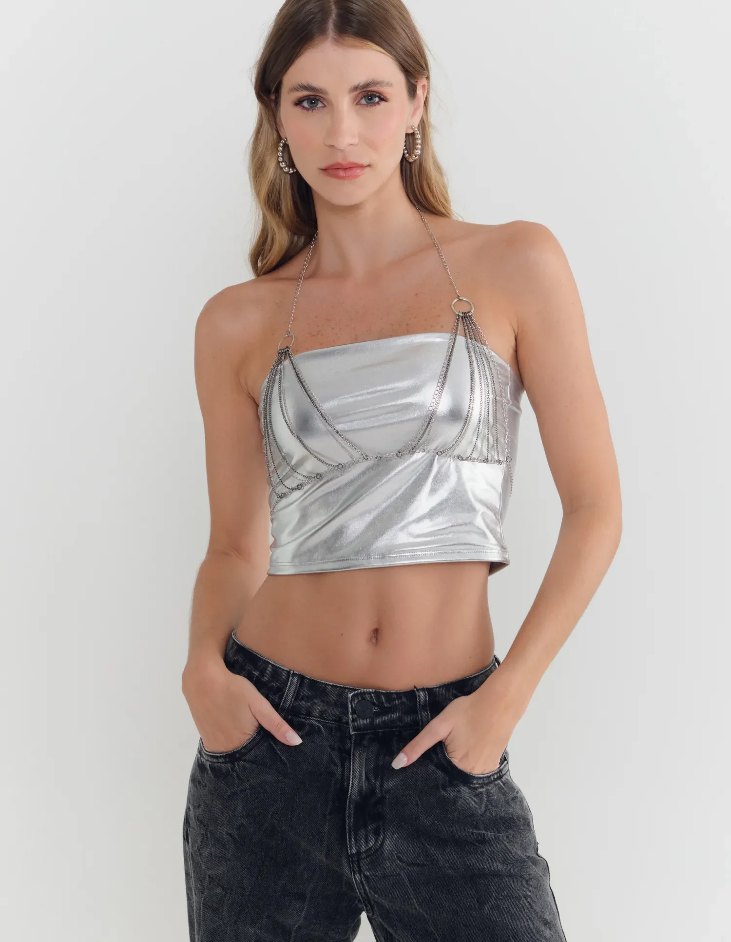 Body Chain Top - Niquel / Onix — imagem 1