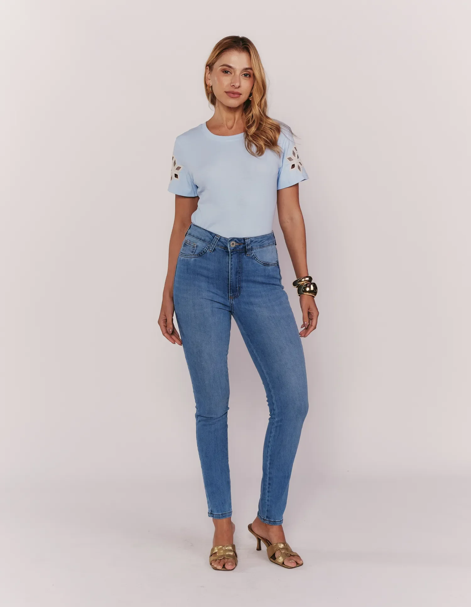 Calça Skinny Stone - Denim Claro — imagem 1