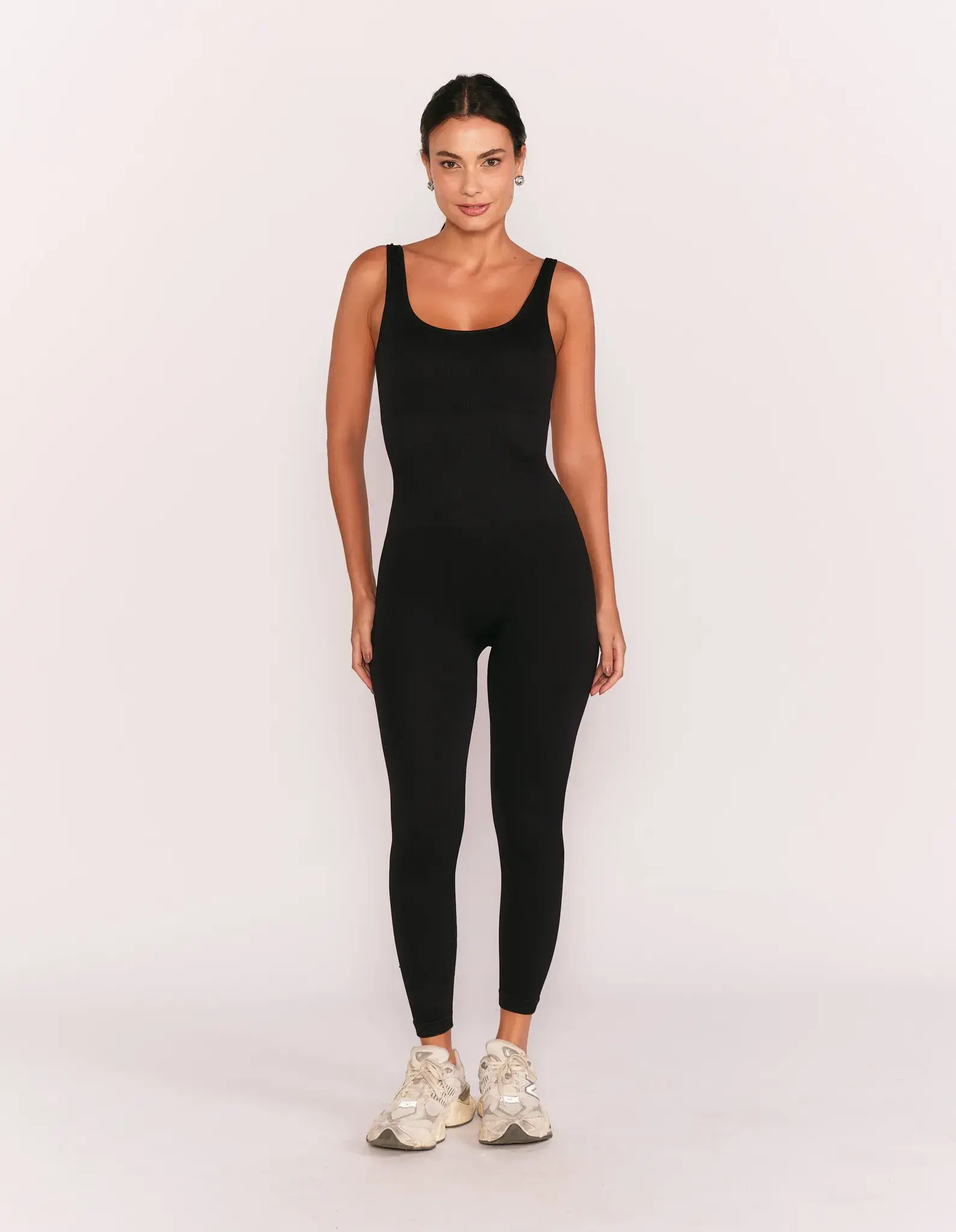Macacão Alça Larga Seamless - Preto