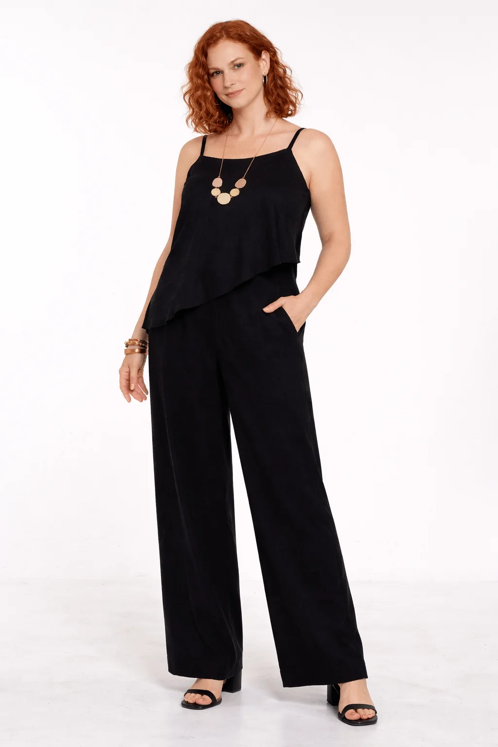 Calça Pantalona Twill - Preto — imagem 1