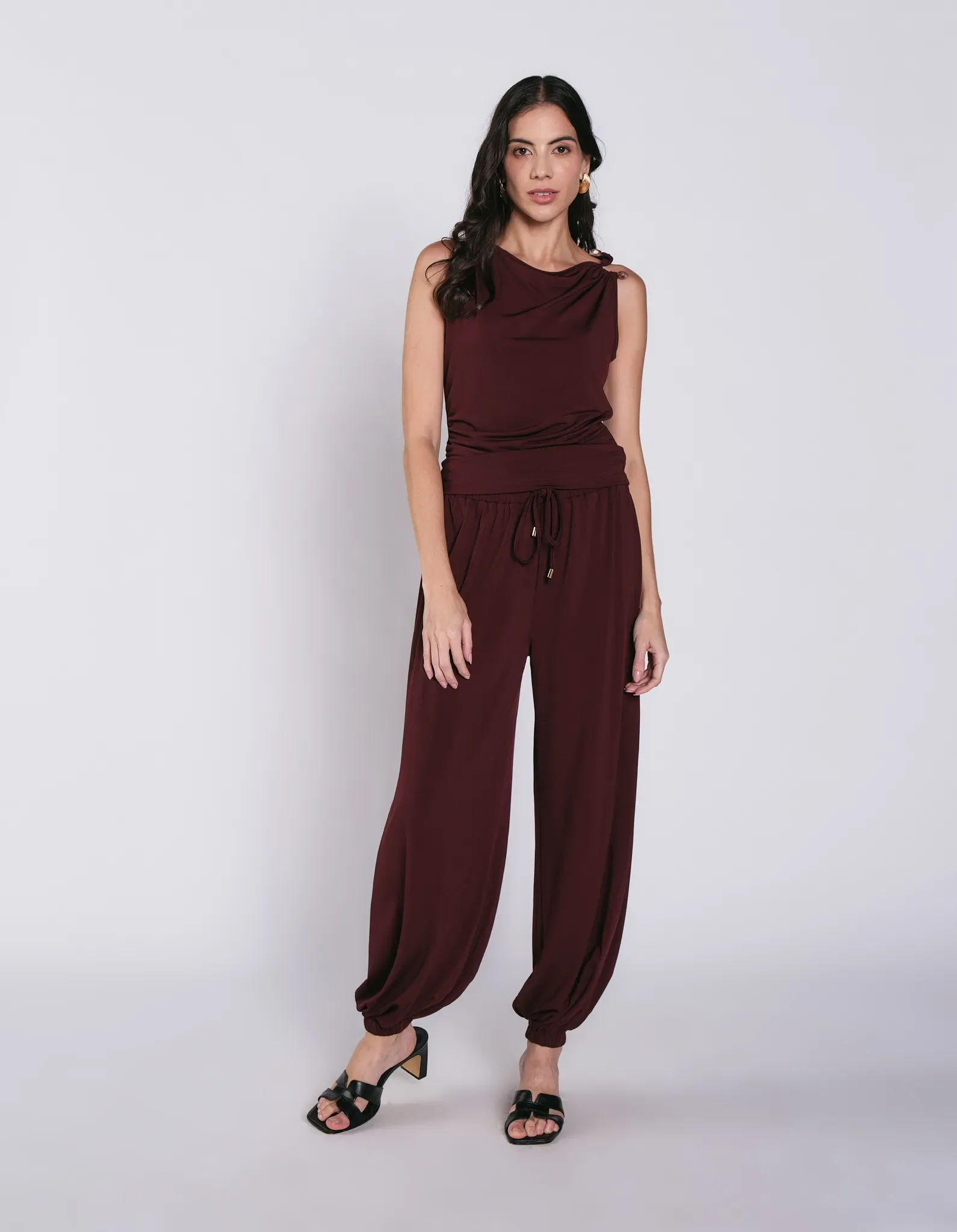 Calça Aladim Cós Amarração - Vinho