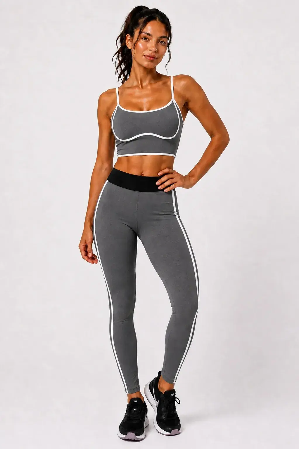 Legging Recortes Detalhe Vivos - Cinza