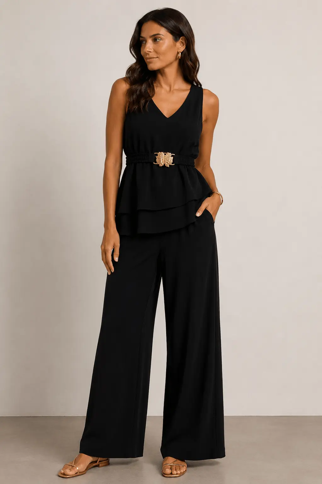 Blusa Alongada Barra Dupla - Preto