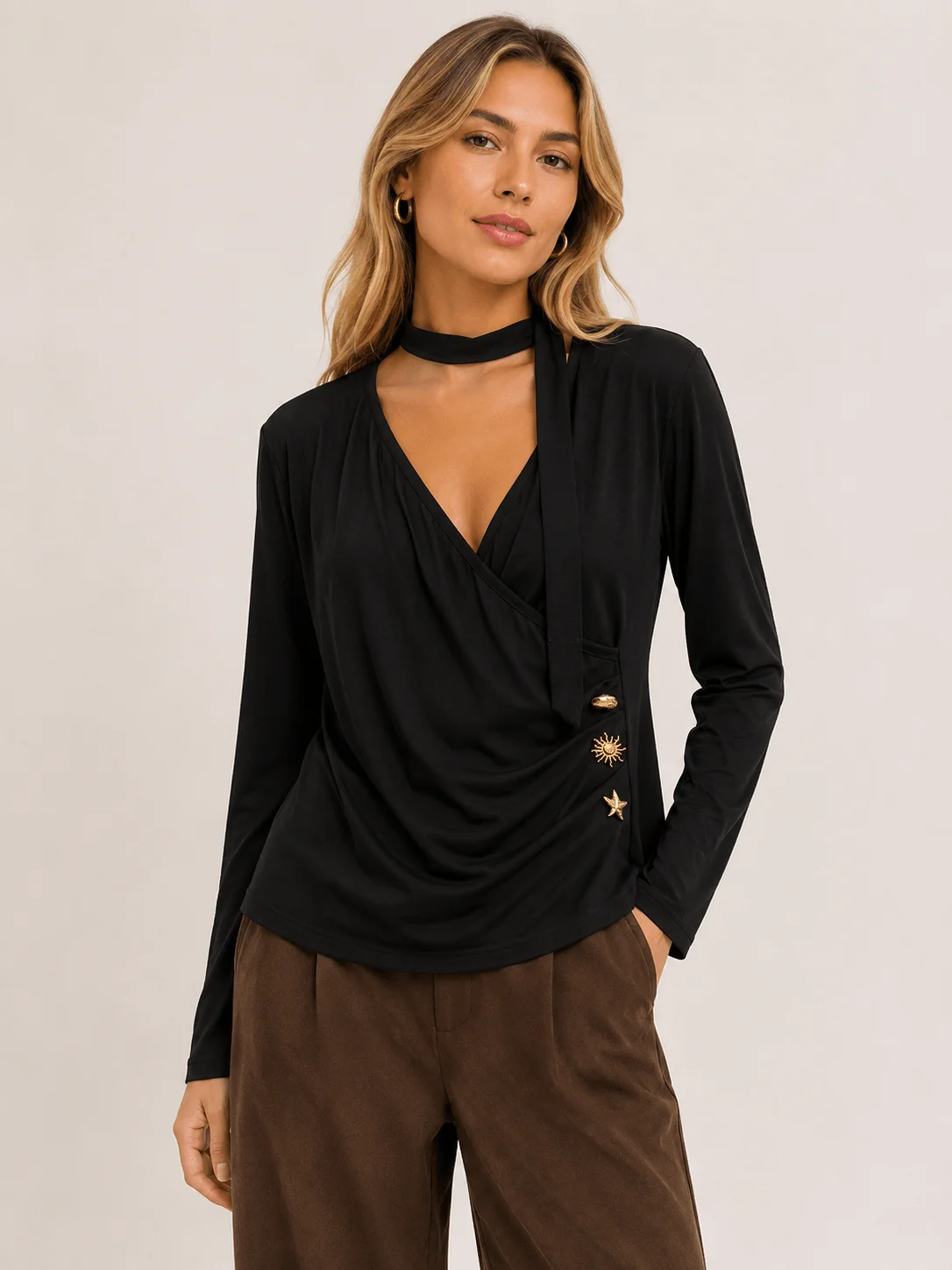 Blusa Manga Longa Cachecoeur - Preto — imagem 1
