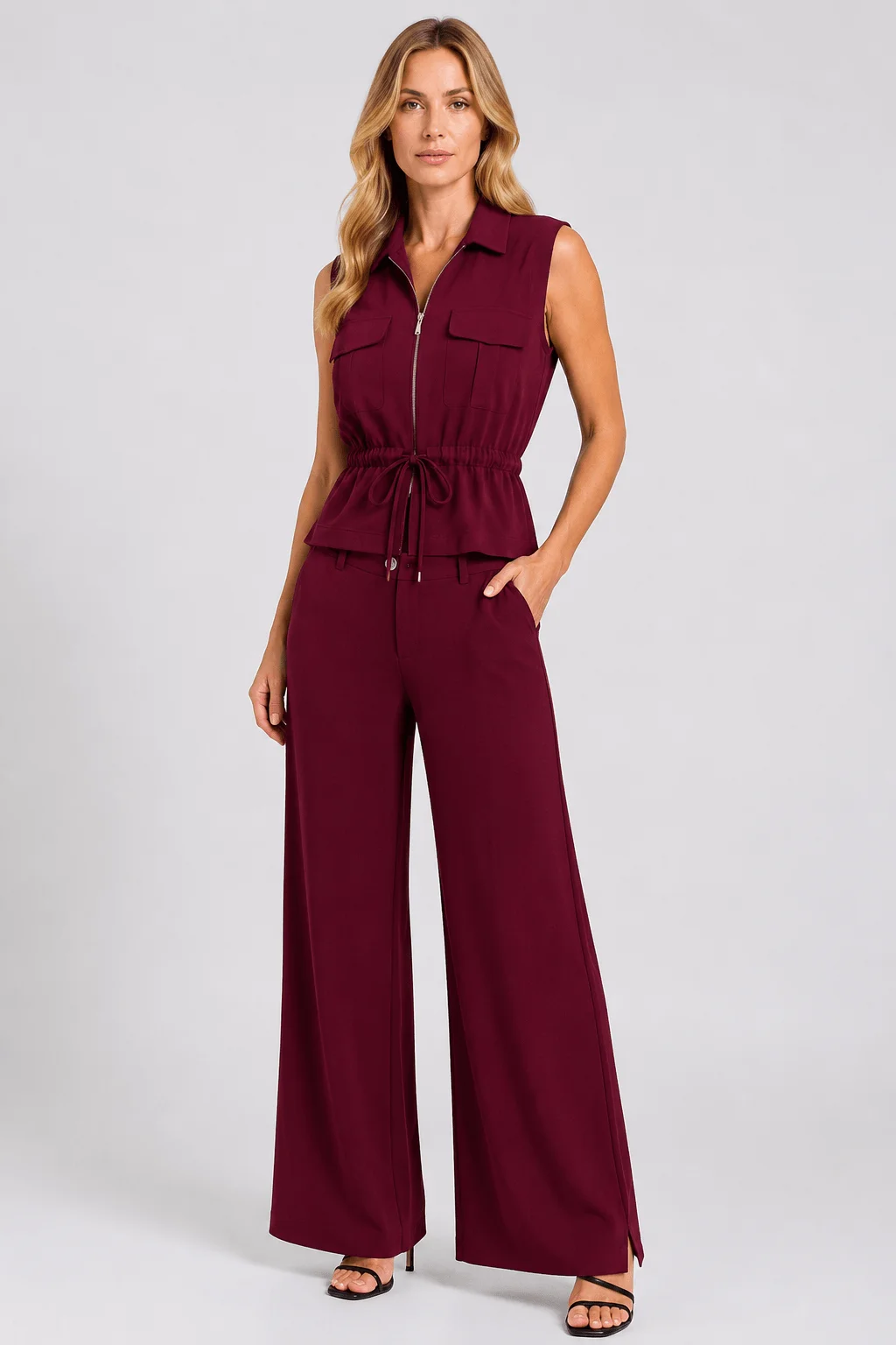Calça Alfaiataria Twill - Vinho — imagem 1