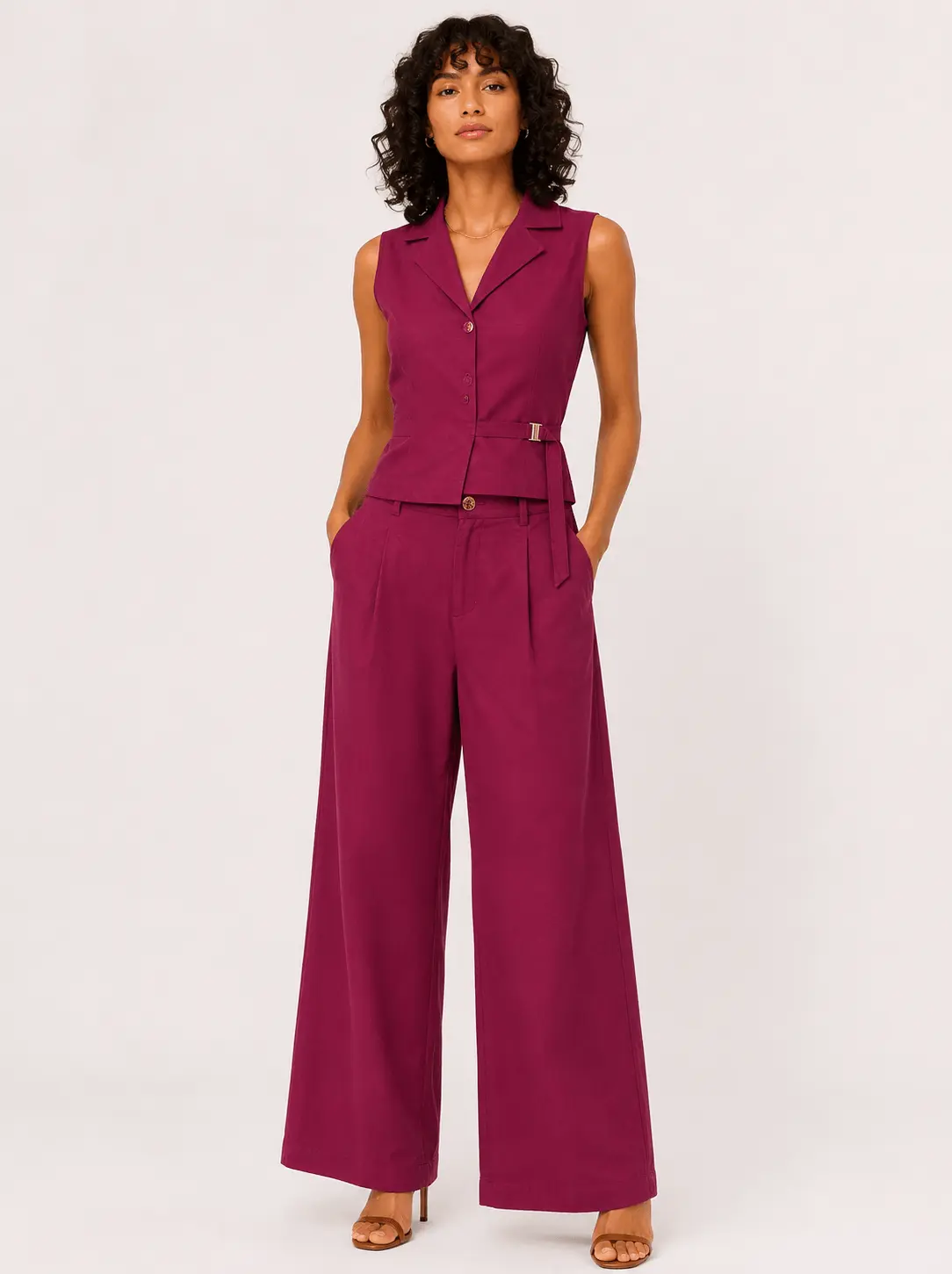 Blusa Alfaiataria Detalhe Faixa - Uva
