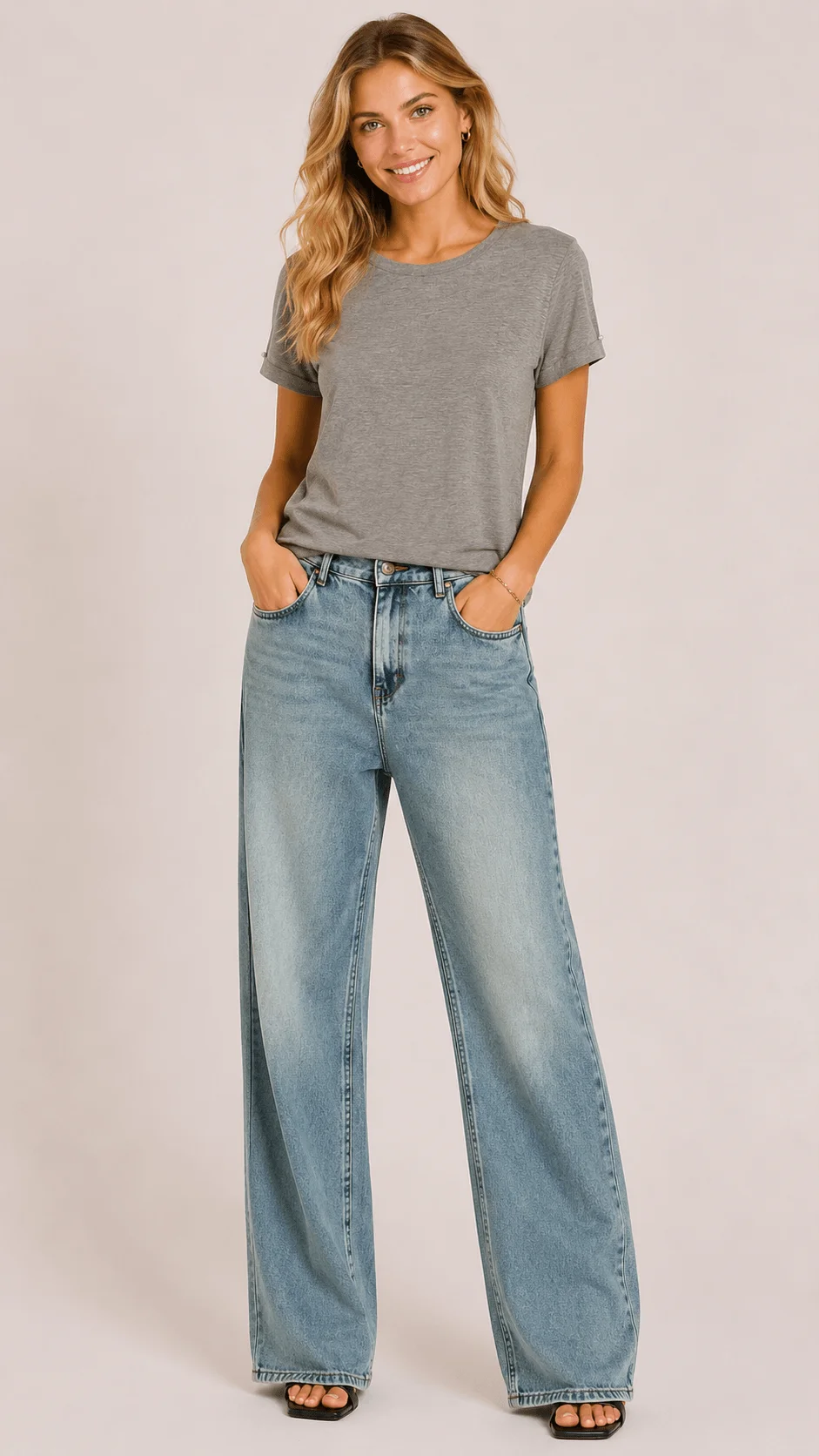 Blusa Malha Basic Manga Curta - Mescla — imagem 1