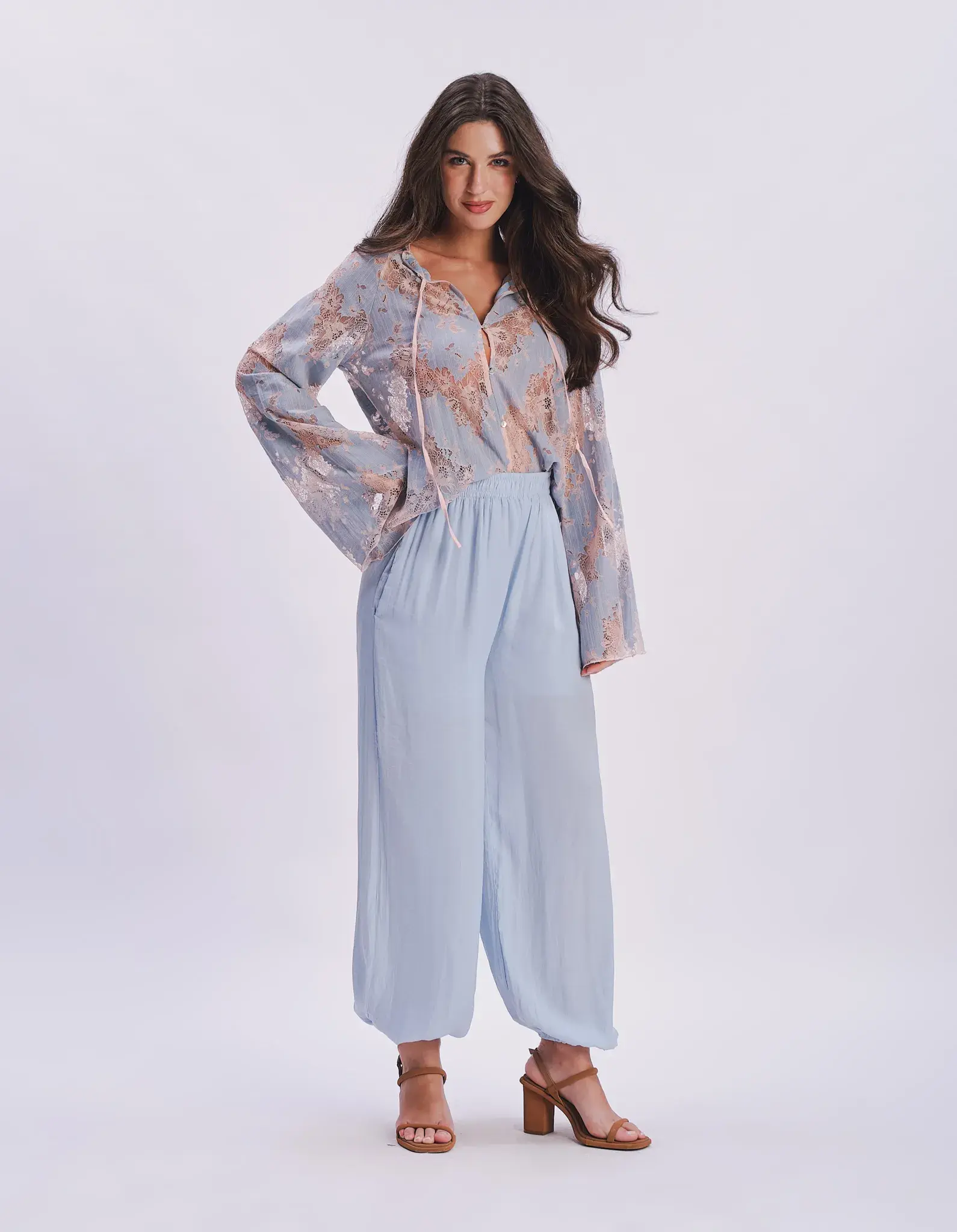 Calça Aladim Cós Elástico - Azul