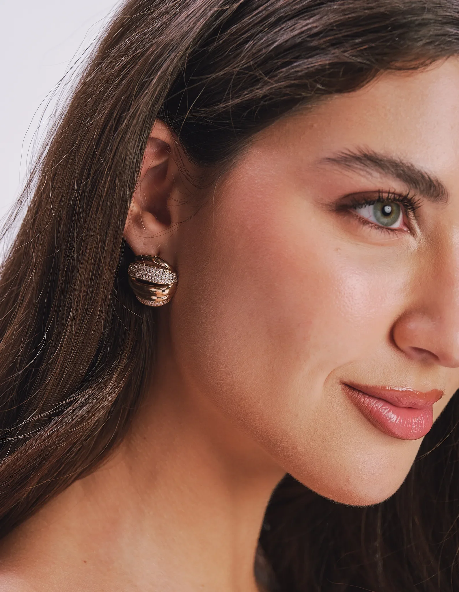 Brinco Mix Strass - Dourado — imagem 1