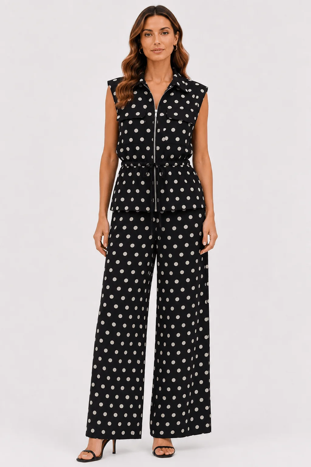 Calça Pantalona Poá - Preto — imagem 1