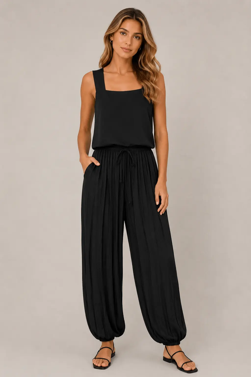Calça Aladim Cós Amarração - Preto