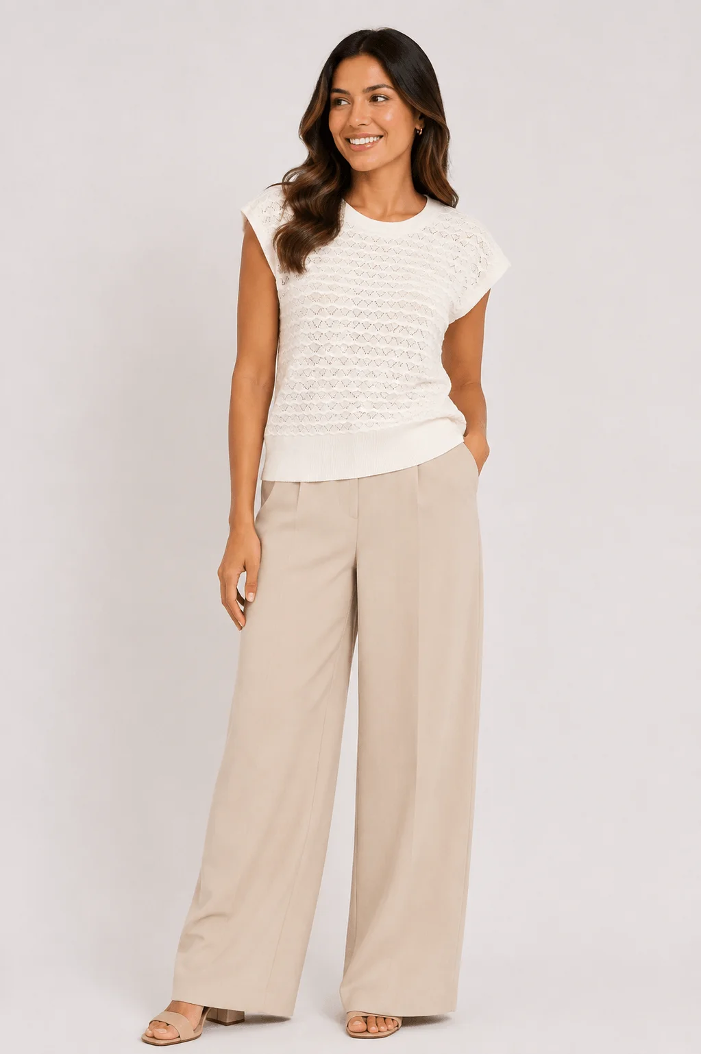 Blusa Tricot Ampla Textura - Off White