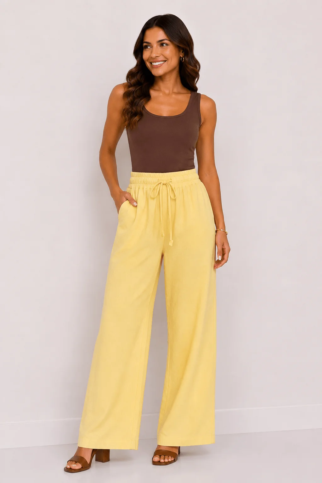 Calça Pantalona - Amarelo — imagem 1