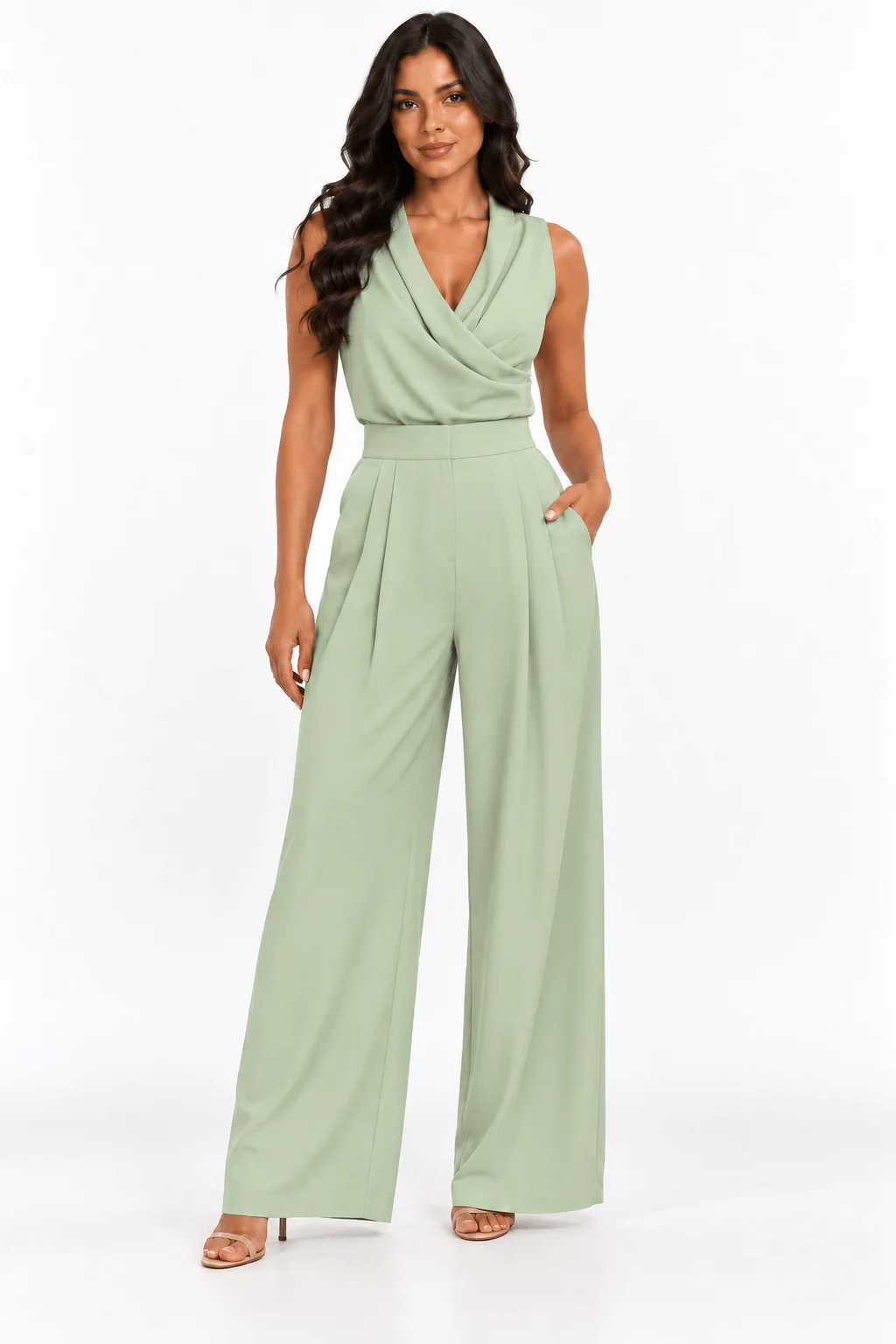 Calça Pantalona Alfaiataria - Verde — imagem 1