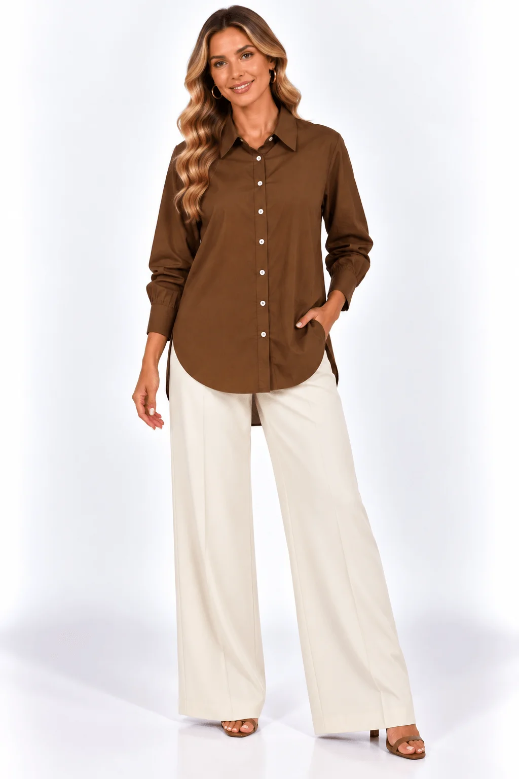 Camisa Fraldada Colors - Marrom