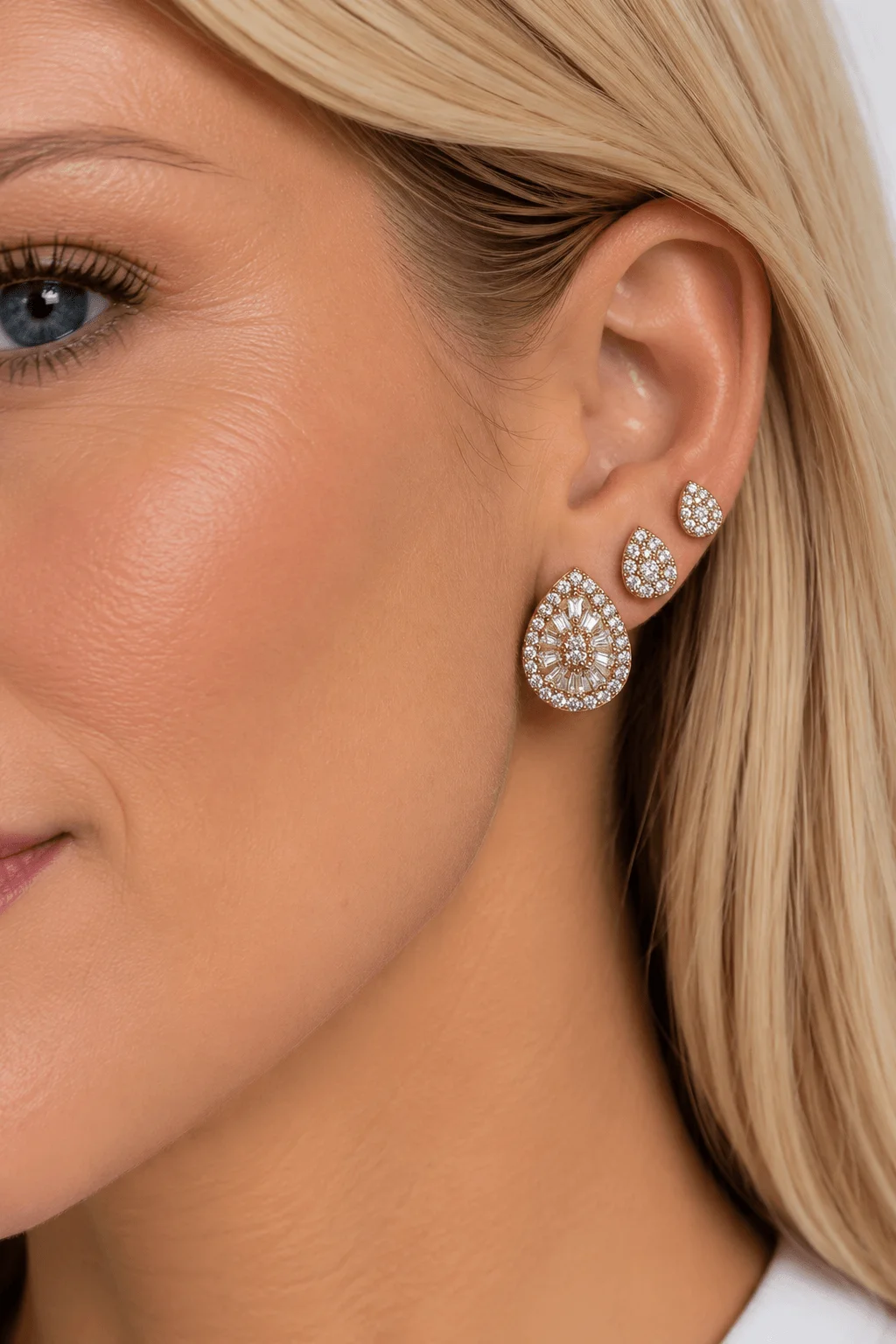 Kit Brinco Gota Strass - Dourado