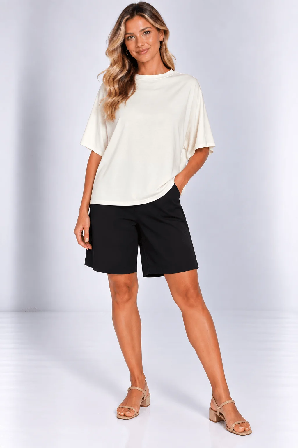 Blusa Alongada Manga Ampla - Branco — imagem 1
