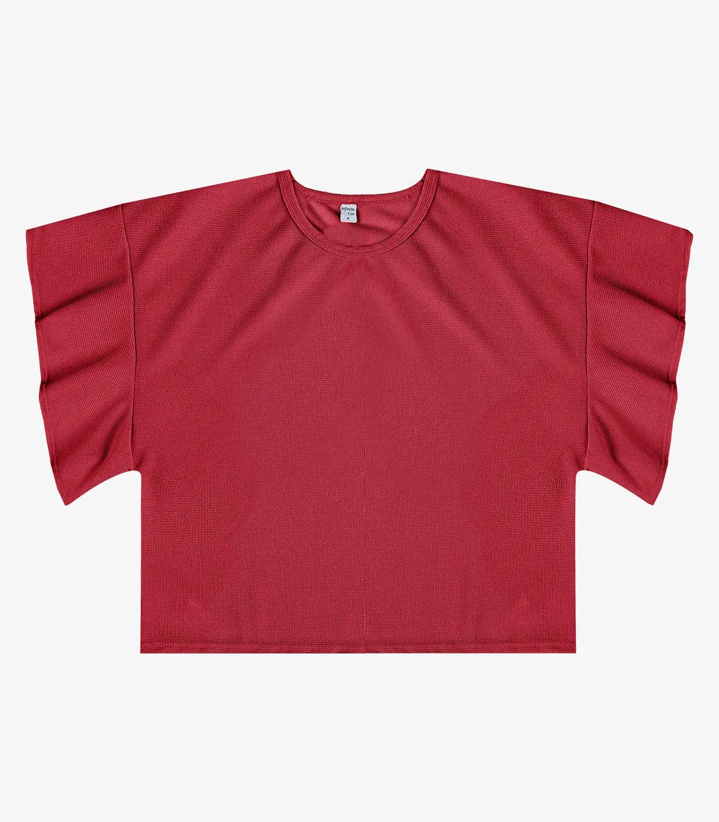 Blusa Feminina Com Manga Franzida Infinita Cor Vermelho